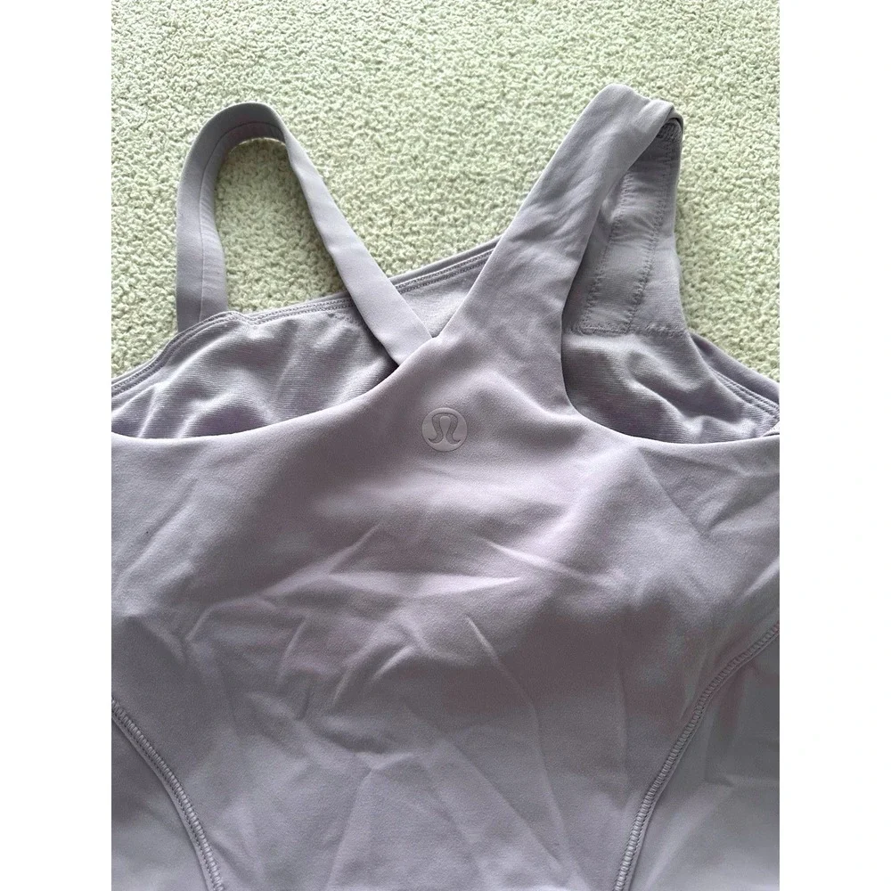 lululemon Everlux Asymmetrical Tennis Tank Top size 0 in Lilac